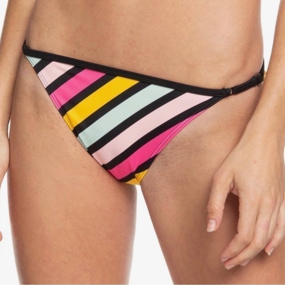 Nwt Roxy Pop Surf Striped Bandeau Bikini - Small - Picture 2 of 7